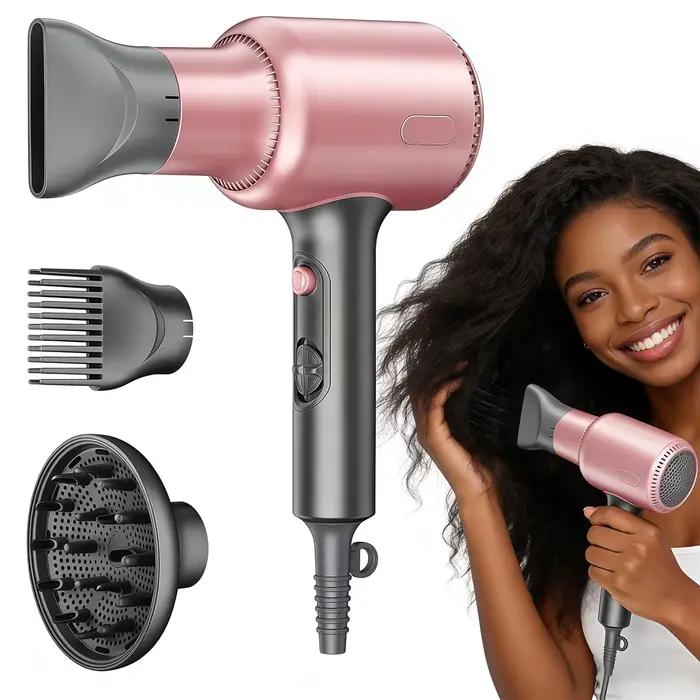 Sèche-cheveux professionnel 1600W avec 3 accessoires