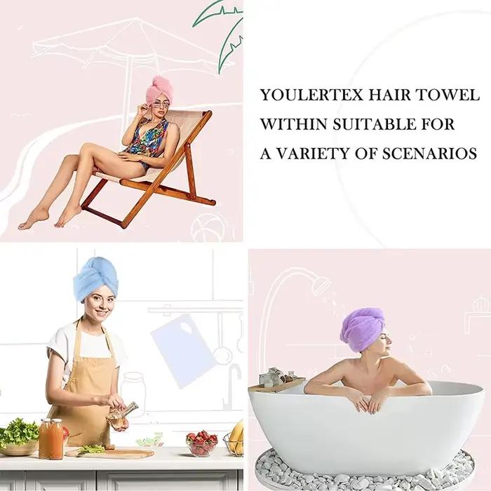 Serviette turban microfibre séchage rapide pour cheveux