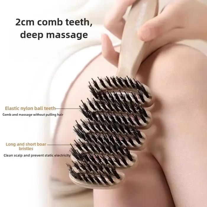 Brosse à cheveux en poils de sanglier