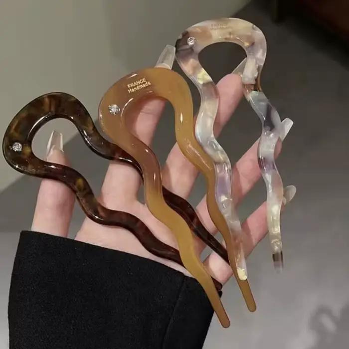 2025 nouvel accessoire de cheveux tempérament Simple en forme de U acétate épingle à cheveux ronde épingle à cheveux chignon en forme de cheveux rond accessoire de cheveux