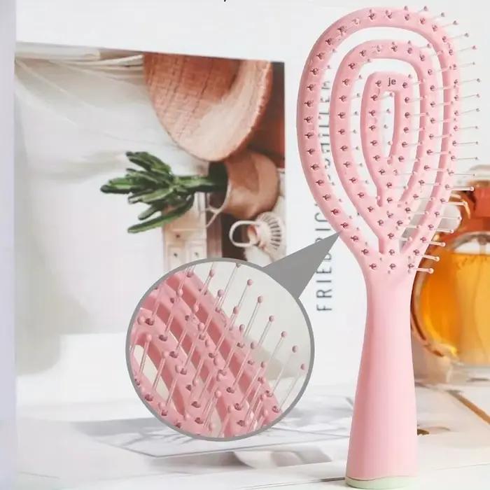 Brosse démêlante ventilée en spirale pour cheveux humides