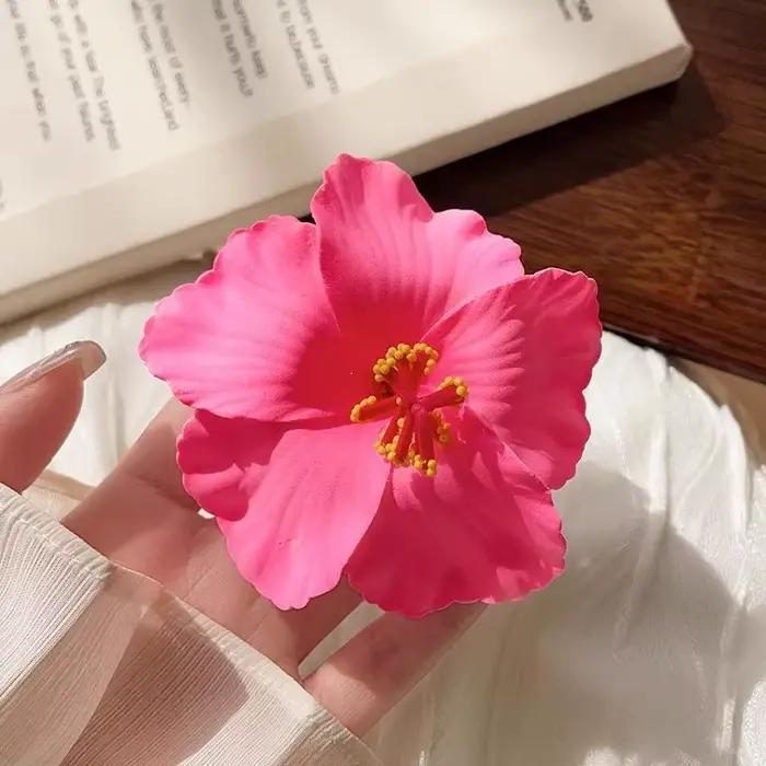 Pince à cheveux en forme d'hibiscus artificiel pour femmes