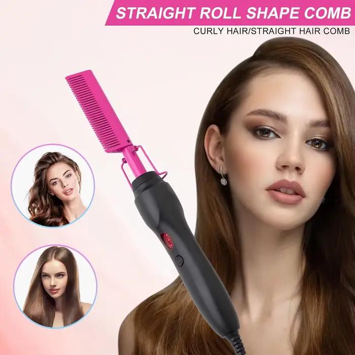 Brosse chauffante électrique double tension pour lissage et bouclage des cheveux