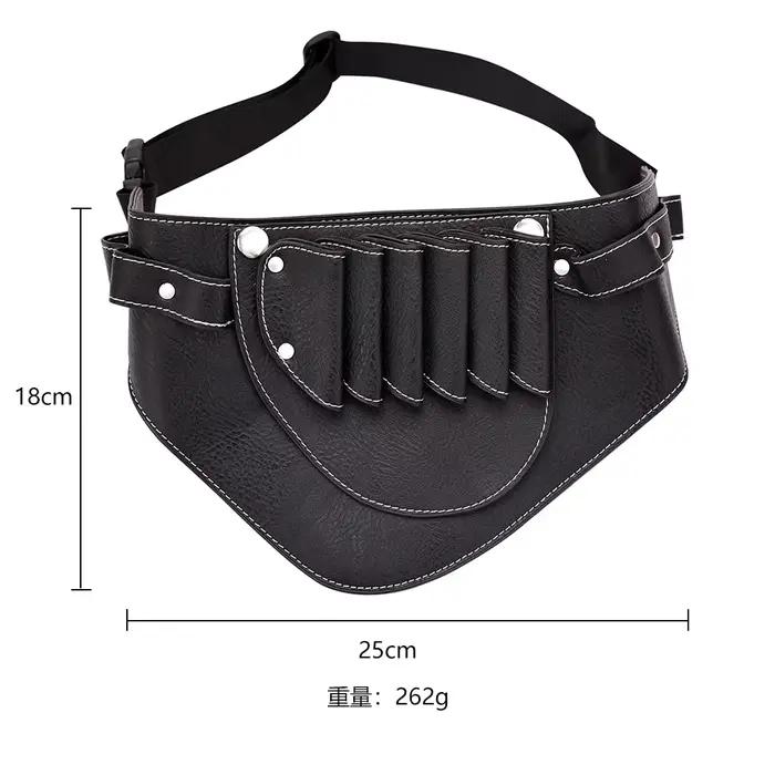 Sac de coiffure en cuir PU, pochette à ciseaux, porte-étui avec ceinture à bandoulière, sac à outils de barbier, fournitures de coupe de cheveux