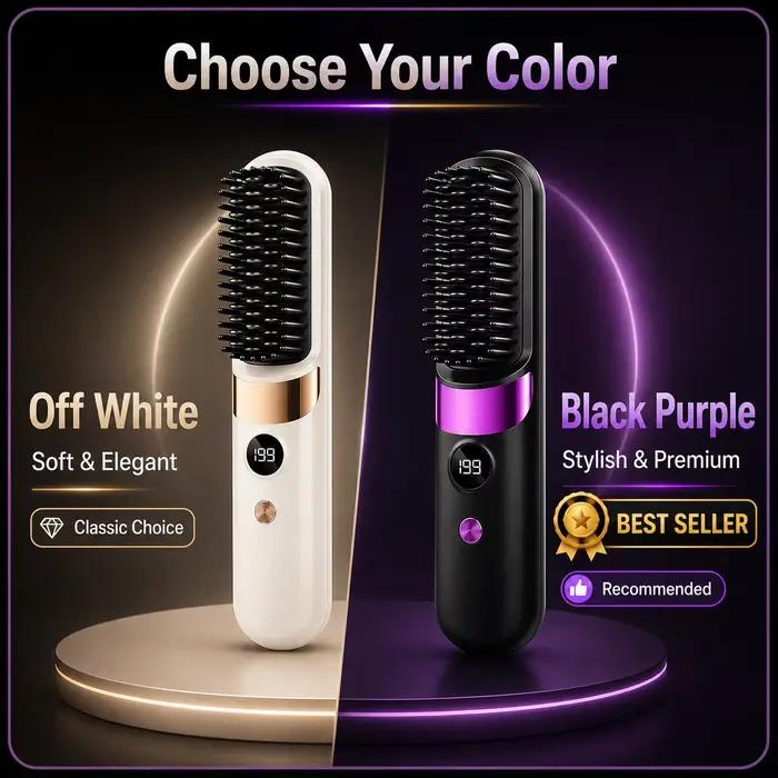 Brosse lissante chauffante rapide anti-frisottis pour des cheveux lisses instantanés comme au salon