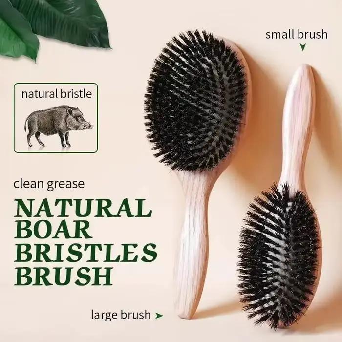 Brosse à cheveux en poils de sanglier pour femmes