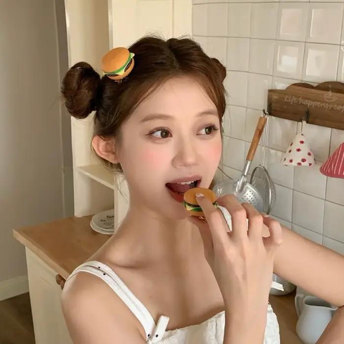 Barrettes à cheveux mignonnes en forme de burger