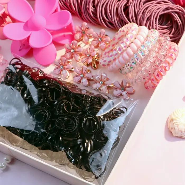 Ensemble d'accessoires pour cheveux roses à la mode pour femmes