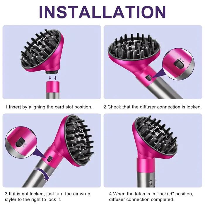 Fixation de diffuseur améliorée pour Dyson Airwrap HS05 HS03 HS01