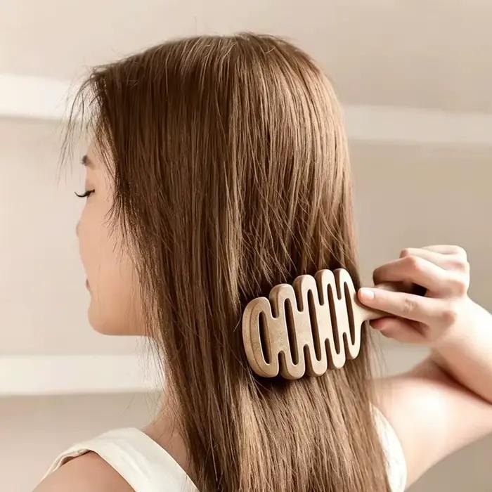 Brosse à cheveux en poils de sanglier naturels