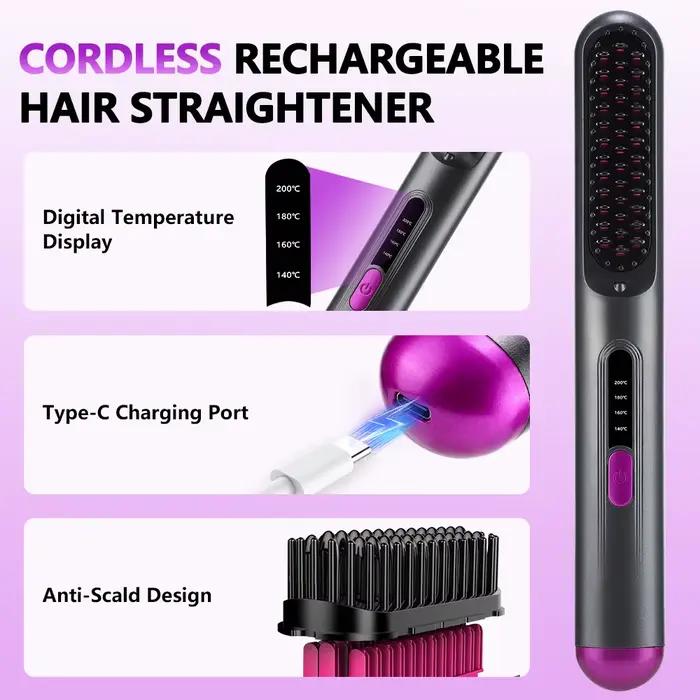 Brosse à lisser les cheveux sans fil