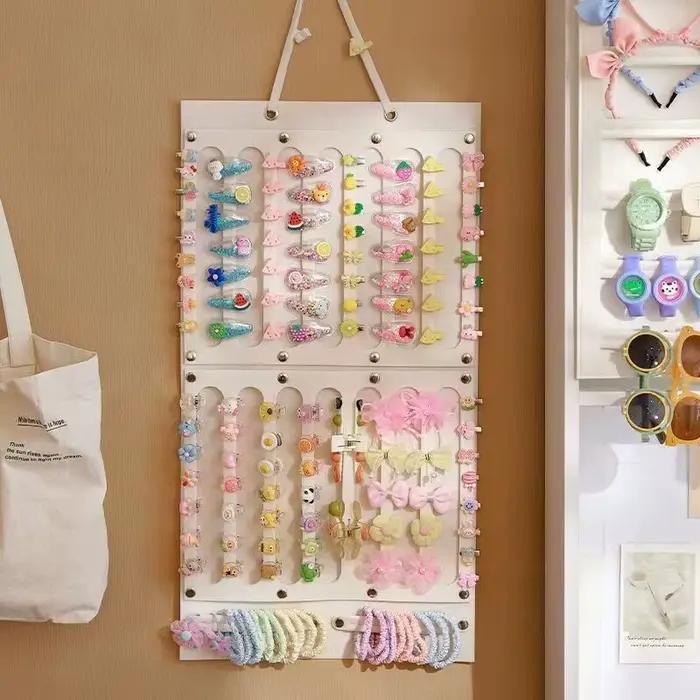 Organisateur mural suspendu pour accessoires capillaires : rangement pour nœuds