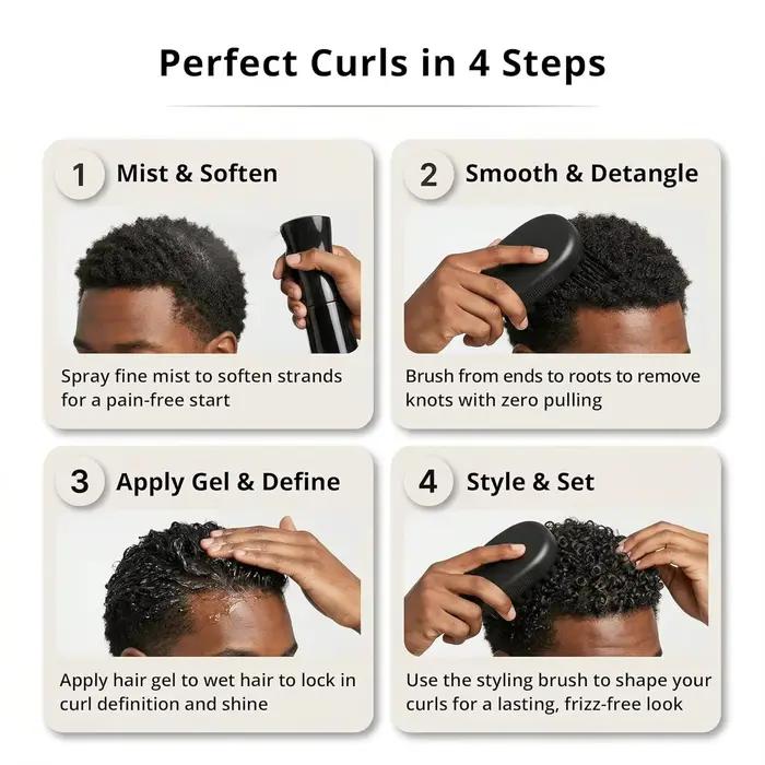Ensemble de brosses à cheveux torsadées avec vaporisateur continu de 200 ml
