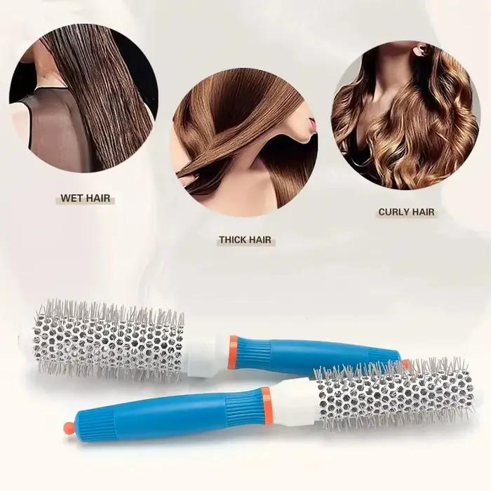 Brosse à cheveux professionnelle de salon, brosse ronde pour cheveux bouclés, peigne à usage humide et sec, outils de coiffure, peigne à rouleaux