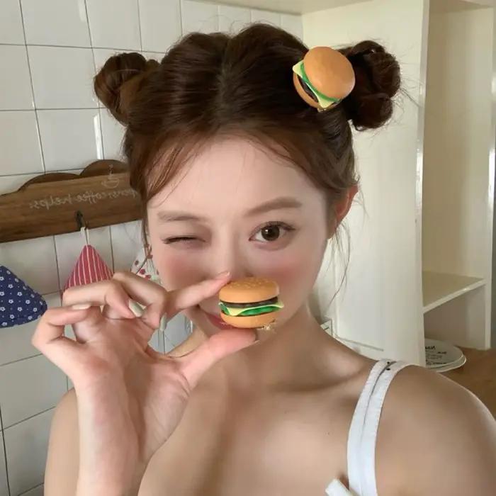 Barrettes à cheveux mignonnes en forme de burger