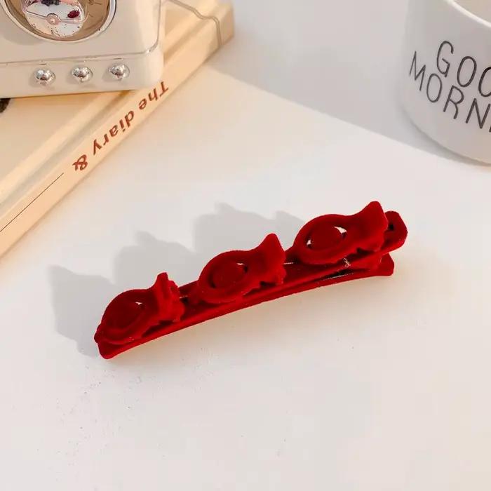 Pince à cheveux floquée pour femmes et filles, Mini Barrettes mignonnes pour enfants, accessoires de coiffure tressés Alice, 2023