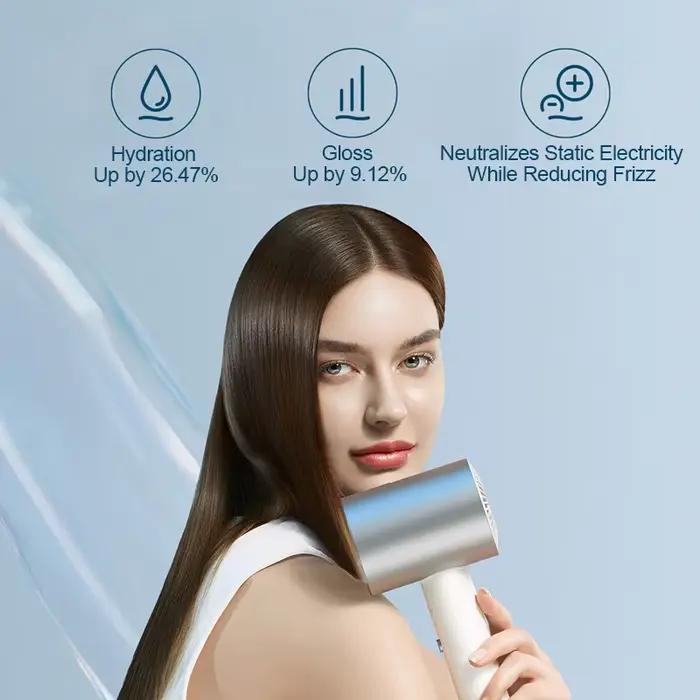 Sèche-cheveux ionique à eau MIJIA H500, sèche-cheveux professionnel à ions négatifs, 3 températures et 2 vitesses, version CN 220V avec adaptateur