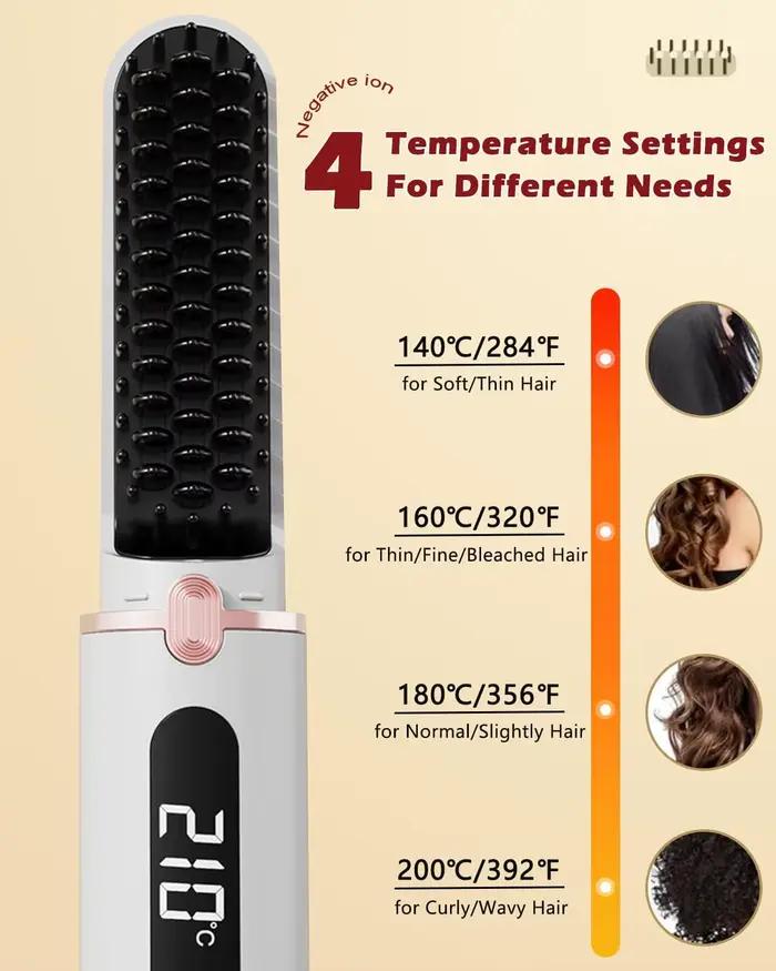 Nouvelle brosse à lisser les cheveux 4 réglages de température