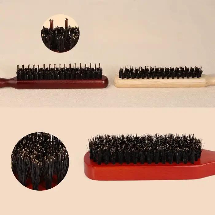 Ensemble de brosses à cheveux en poils de sanglier pour hommes et femmes, peigne à barbe, brosse à pommade, peigne pour taquiner les cheveux, outil de coiffure volumisant, peigne pour Salon de maison
