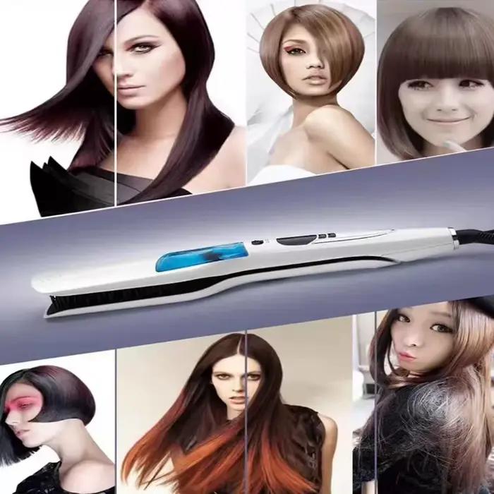 Brosse Lissante Vapeur Anti-brûlure à Ions Négatifs pour Soin des Cheveux