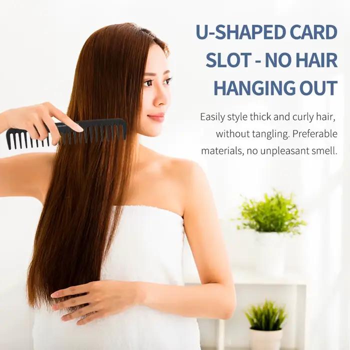 Peigne à cheveux noir à dents larges pour hommes
