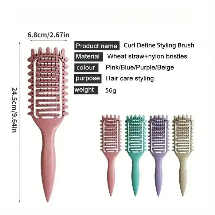 Brosse de coiffure pour cheveux bouclés et humides, brosse démêlante ajourée, peigne pour façonner les boucles, outils de coiffure pour barbier