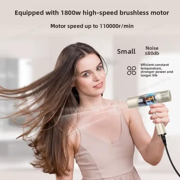 Sèche-cheveux haute vitesse 1800 W avec écran LCD