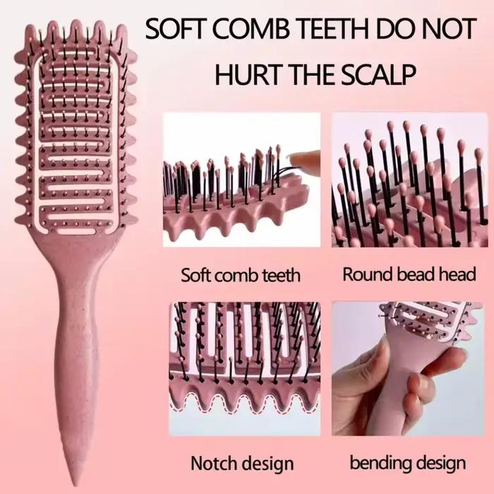 Brosse à cheveux démêlante en poils de sanglier creux