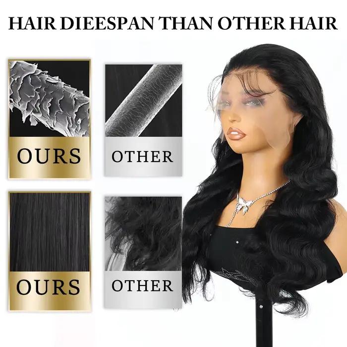 250% HD Remy 13x6 vague de corps avant de lacet perruques de cheveux humains 30 40 pouces pré plumé Transparent brésilie
