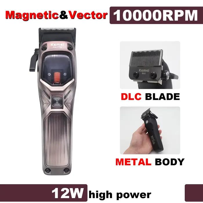 KEMEI 1726 tondeuse à cheveux professionnelle avec lame DLC 12W 10000 tr/min moteur vectoriel magnétique Machine de