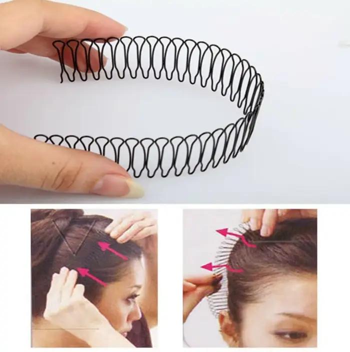 Peigne à cheveux incurvé invisible en fer pour femmes et filles