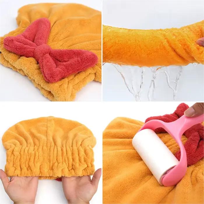 Bonnet de bain super absorbant avec nœud pour femme