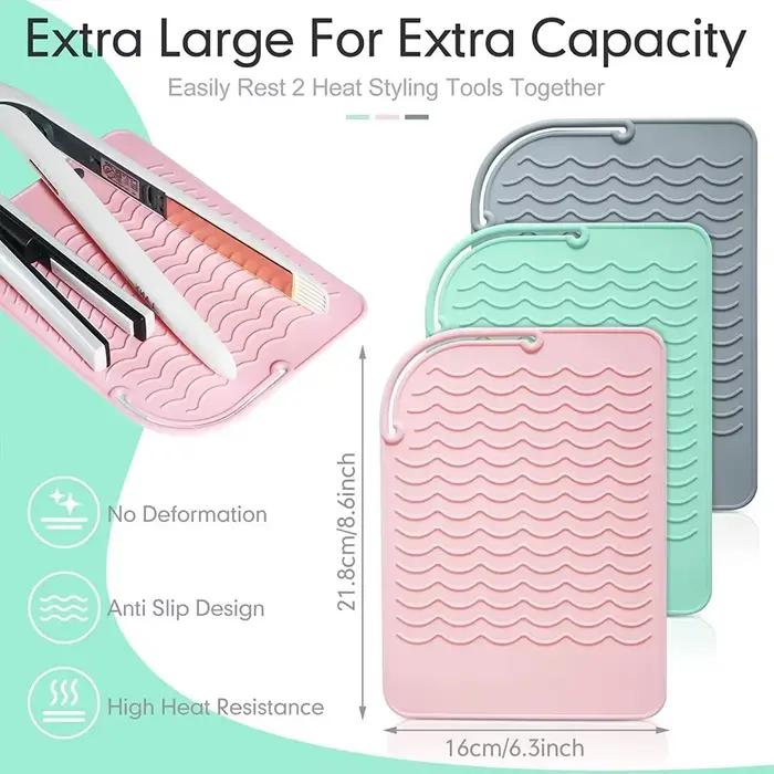Tapis en silicone antidérapant et portable résistant à la chaleur pour outils de coiffure
