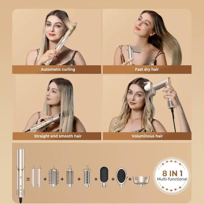 Sèche-cheveux 8 en 1, outils de coiffure