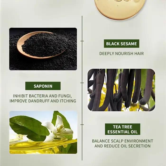 Savon Shampooing Herbal Usman Grass Platycladus Naturel Contre la Chute des Cheveux Renforce les Racines Contrôle le Sébum Nettoie le Cuir Chevelu Favorise la Croissance Capillaire