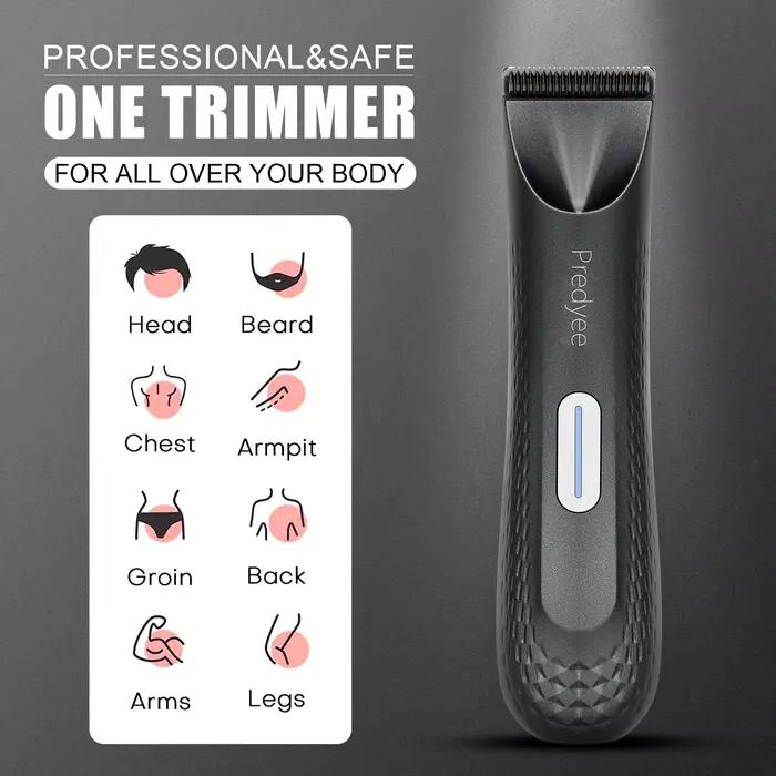 Tondeuse électrique pour poils d'aine des hommes : toiletteuse corporelle polyvalente