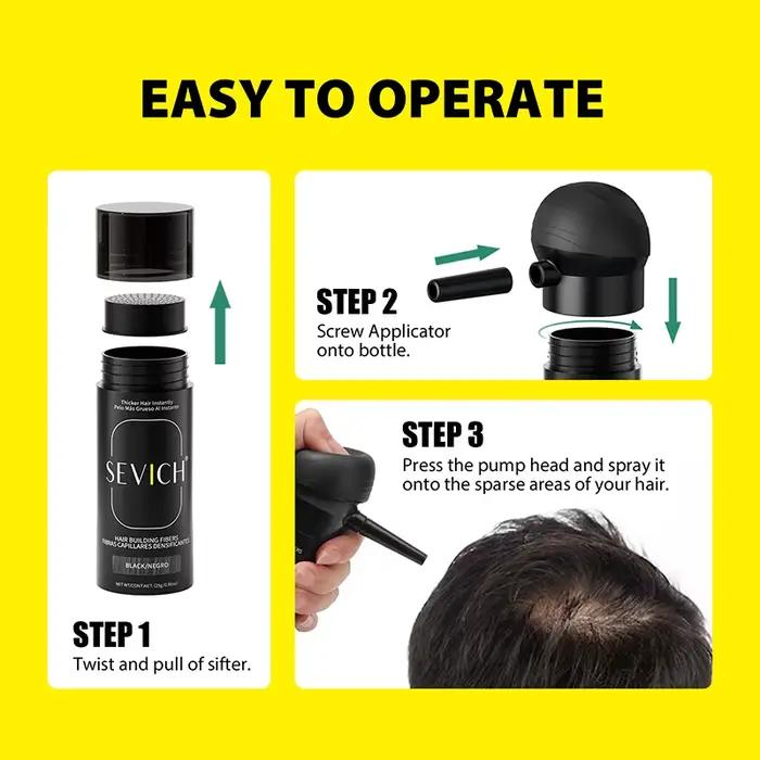 SEVICH Kit de fibres capillaires densifiantes - Applicateur pulvérisateur