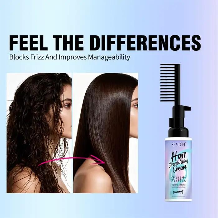 Crème lissante pour cheveux à la kératine avec peigne 100ml Répare
