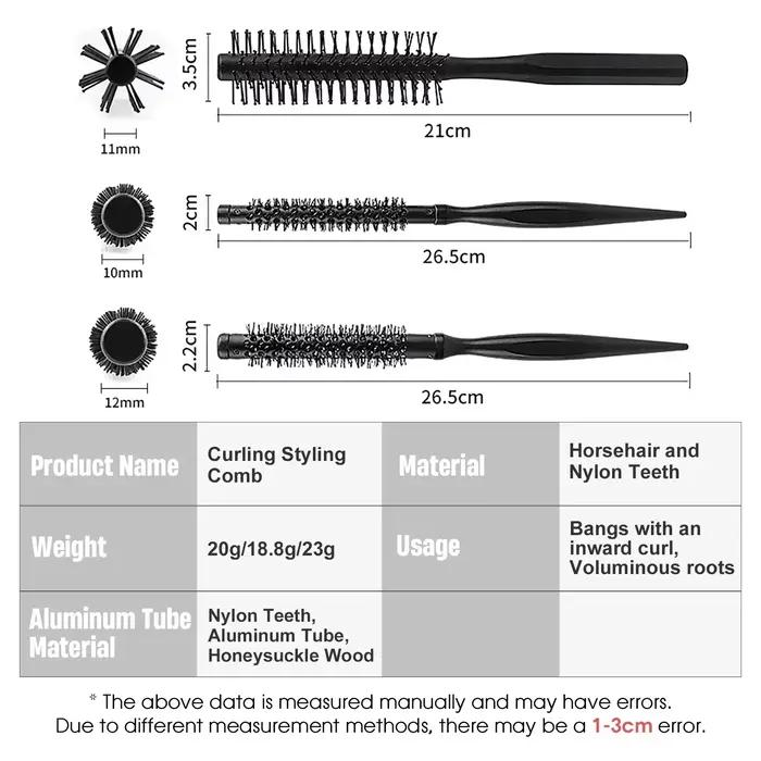 Brosse à rouleau rond antistatique noire