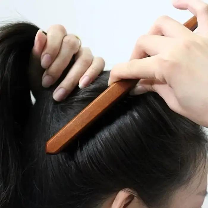 Lot de 2 brosses à cheveux en poils de sanglier avec manche en bois pour coiffure et contrôle des bords