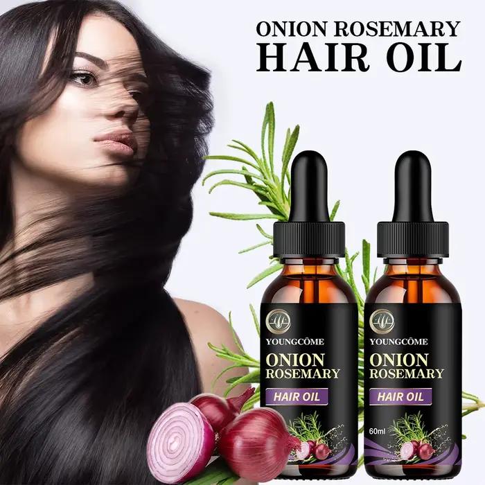 Soins capillaires huile essentielle oignon romarin menthe poivrée