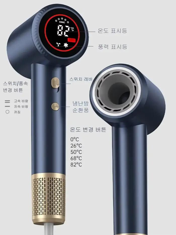 Sèche-cheveux portable à ions négatifs haute vitesse pour usage domestique