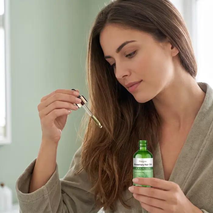 Huile capillaire à la rosmarine : Nourrit le cuir chevelu, répare les cheveux secs et abîmés, lisse les cheveux crépus, améliore la texture, répare les cheveux cassants, soin quotidien doux du cuir ch