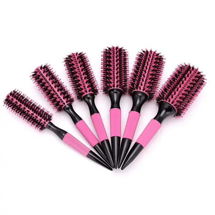 Brosse à cheveux ronde en bois avec mélange de poils de sanglier