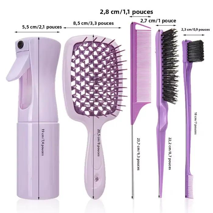 5/6 pièces ensemble de peignes démêlant brosse à cheveux