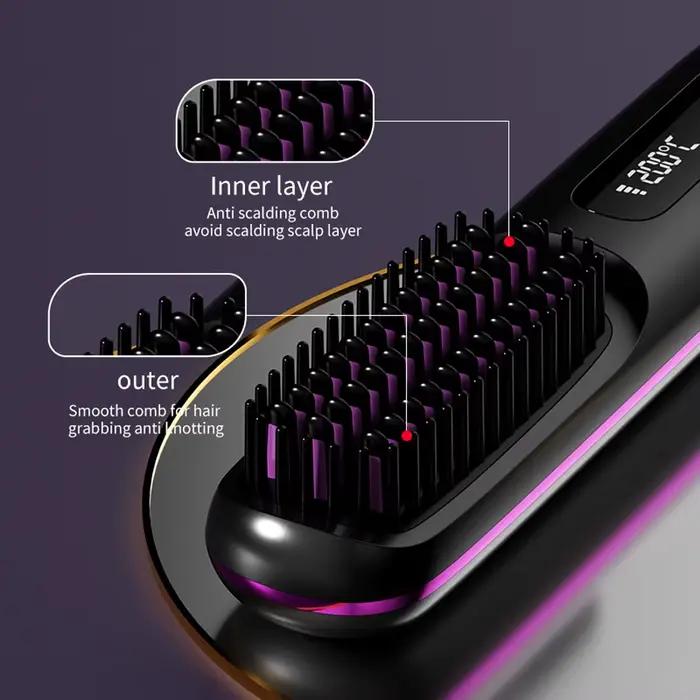 Brosse à lisser les cheveux sans fil