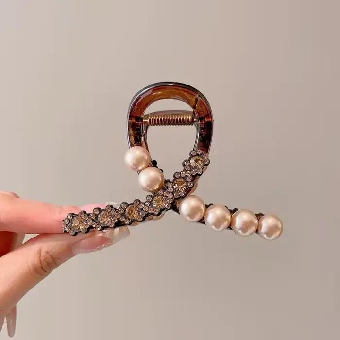 Accessoires de cheveux de luxe avec diamant et perle pour femmes