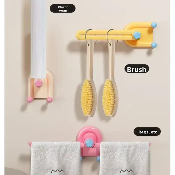 Support de rangement mural multifonctionnel sans perforation pour accessoires capillaires