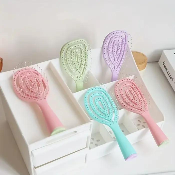 Brosse démêlante ventilée en spirale pour cheveux humides