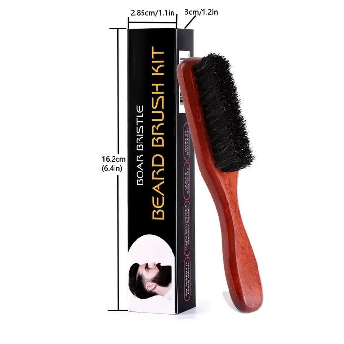 Brosse de toilettage pour barbe avec manche en bois